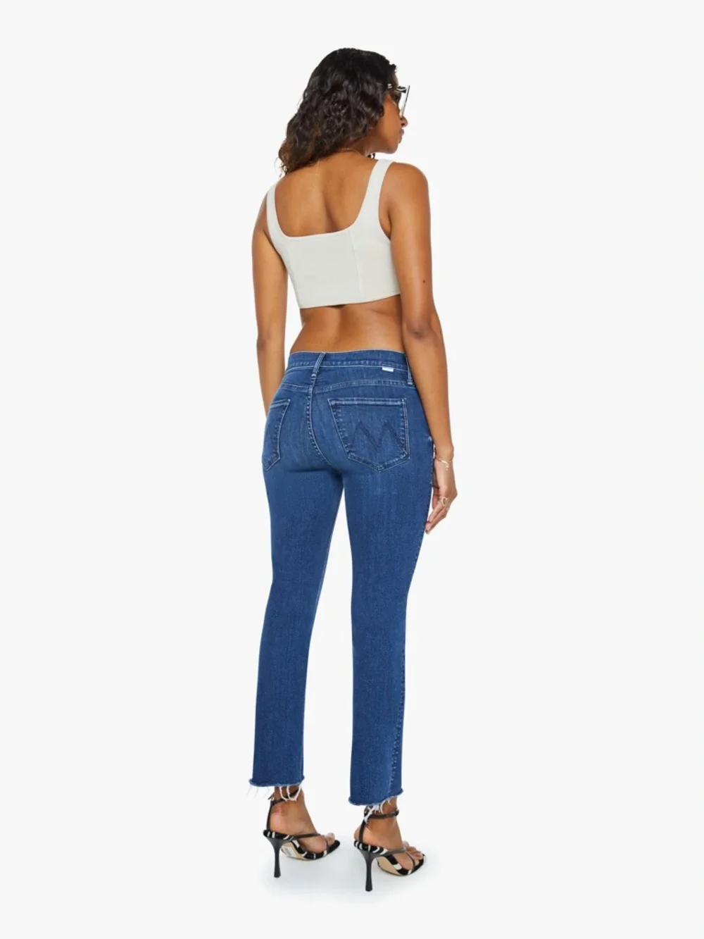 MOTHER The Mid Rise Dazzler Ankle Fray Jean Fancy Meeting You Here size 28 NWT - Picture 2 of 11